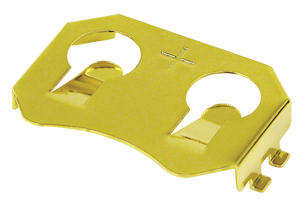 Gold PlatedCR2032 coin cell retainer