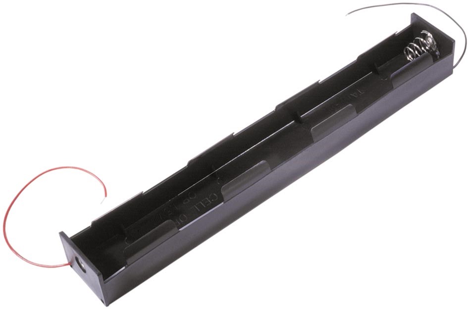 BH14DW - 4 D cell battery holder w/ 6" wire leads