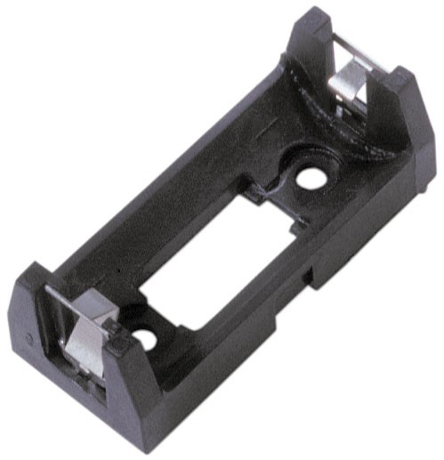 BC2/3AE - 2/3A Battery Holder w/ PC Pins. Optional cover and insulator available.