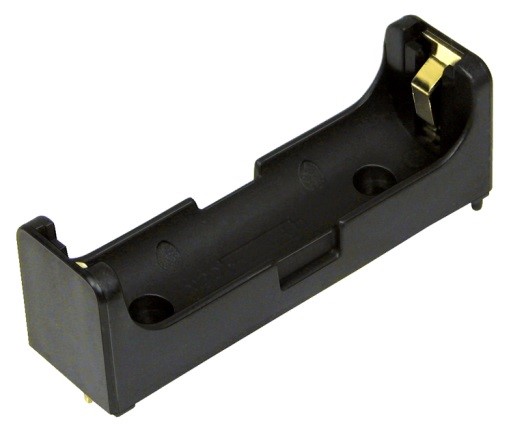 BHAA-3-G - Single AA cell battery holder w/ PC Pins and Gold plated spring-less contacts.