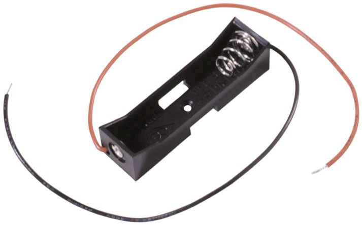 BCAAAW - Single AAA battery cell holder w/ 6" wire leads.